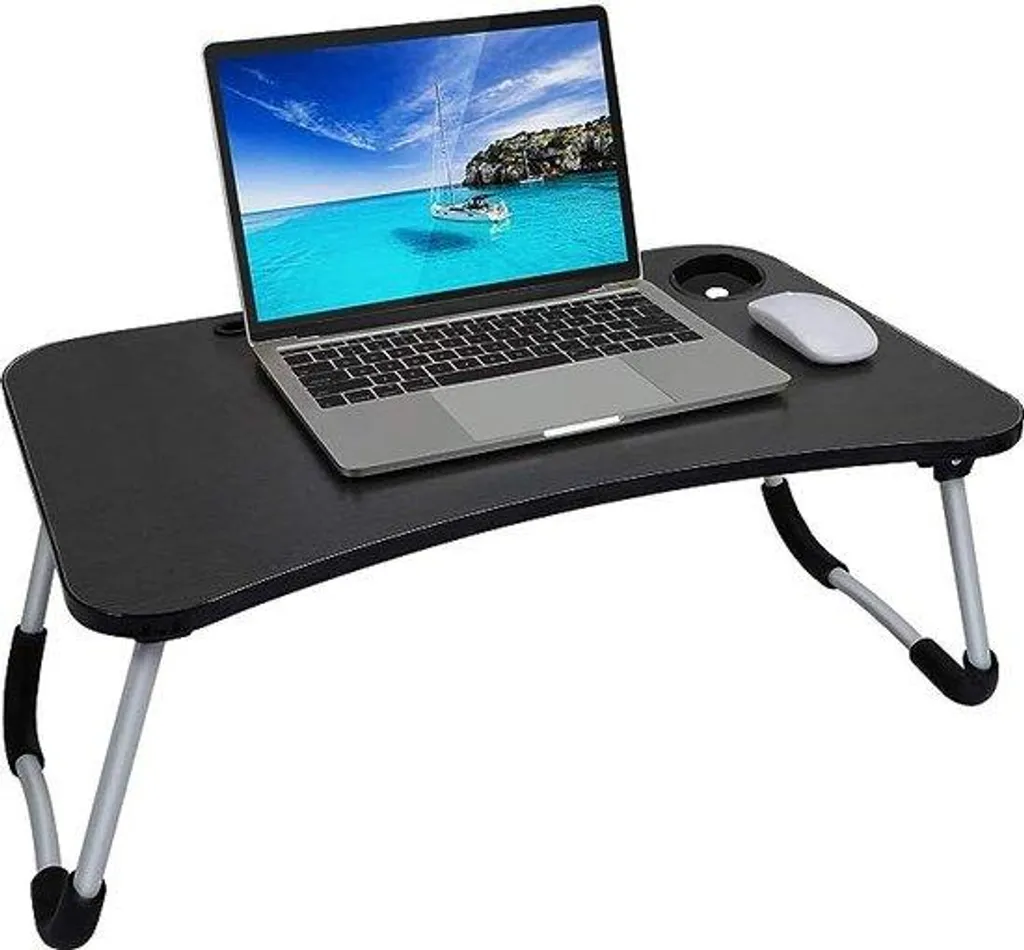 Tablette Ordinateur Portable et Canapé Noire 60x40 cm - Table Pliante