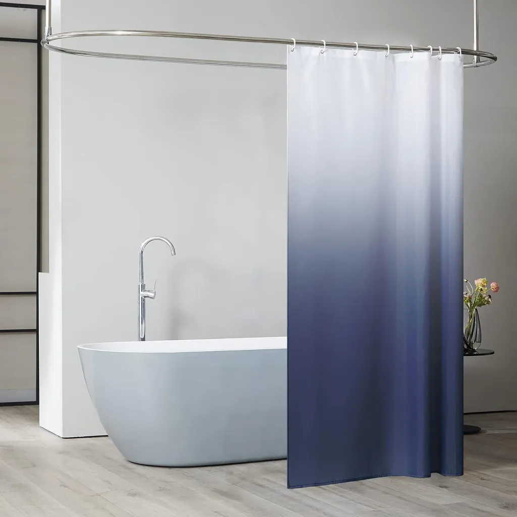Ensemble rideau de douche 120x200 polyester avec anneaux de fixation - 4