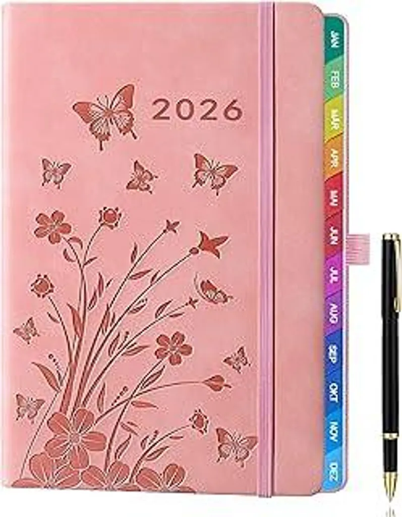 Agenda 2026 Settimanale A5 Rosa: Planner Professionale con Penna - 1