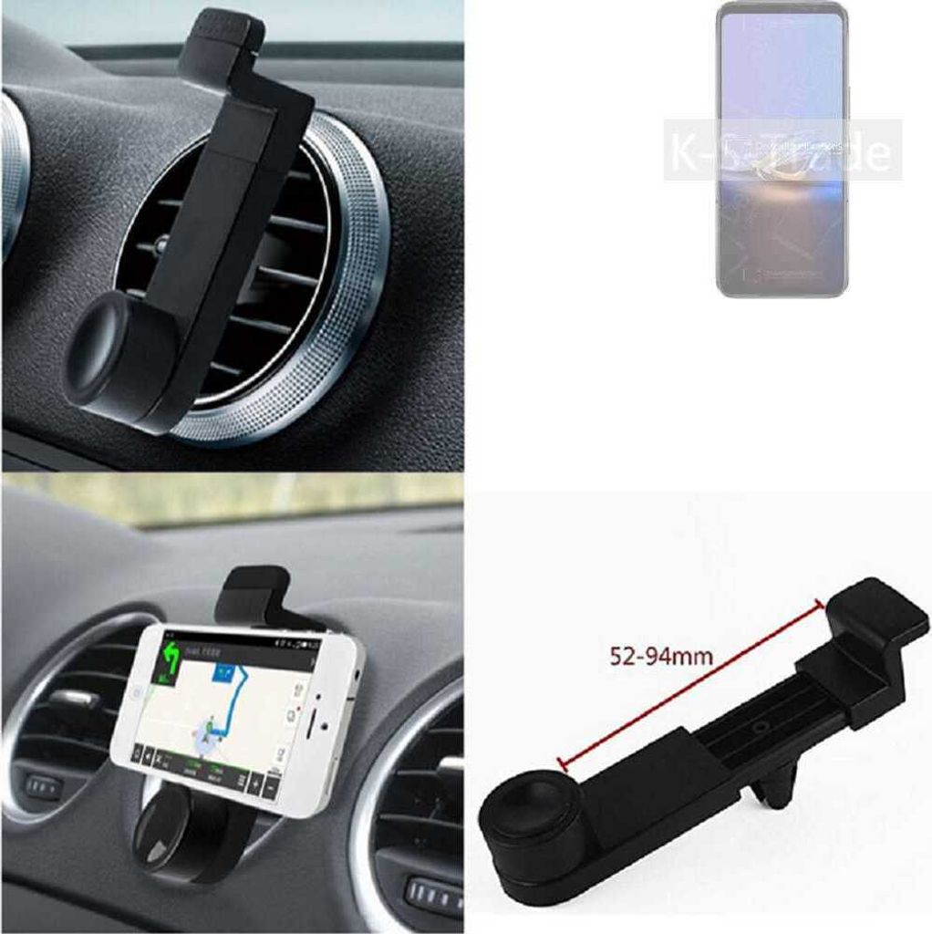 K-S-Trade Lüftungshalterung kompatibel mit Asus ROG Phone 6D Ultimate KFZ-Halterung Autohalterung Handy-halterung Lüftungsgitter Lüftungsschlitze