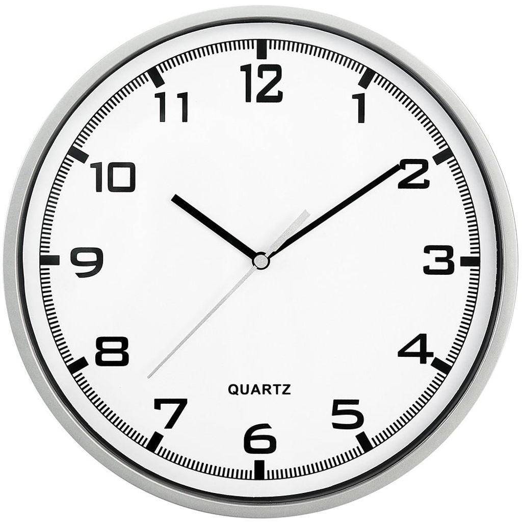 MPM-Quality Wanduhr Magit rund 255 mm Kunststoff Silber