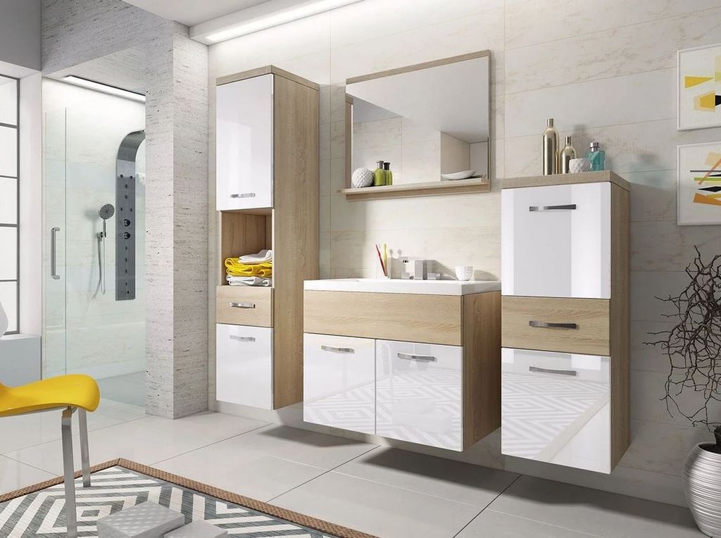Ensemble de salle de bain avec lavabo WINNA - chêne Sonoma Image du produit 