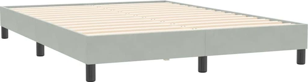 Bettgestell ohne Matratze Hellgrau 140x210 cm Samt