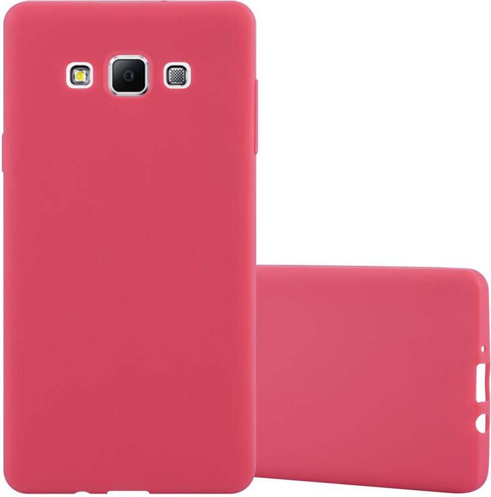 Cadorabo Hülle für Samsung Galaxy A7 2015 Schutzhülle in Rot Handyhülle TPU Silikon Etui Case Cover