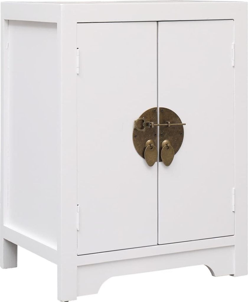 Maison Exclusive - Nachttisch Weiß 38×28×52 cm Paulownia Holz