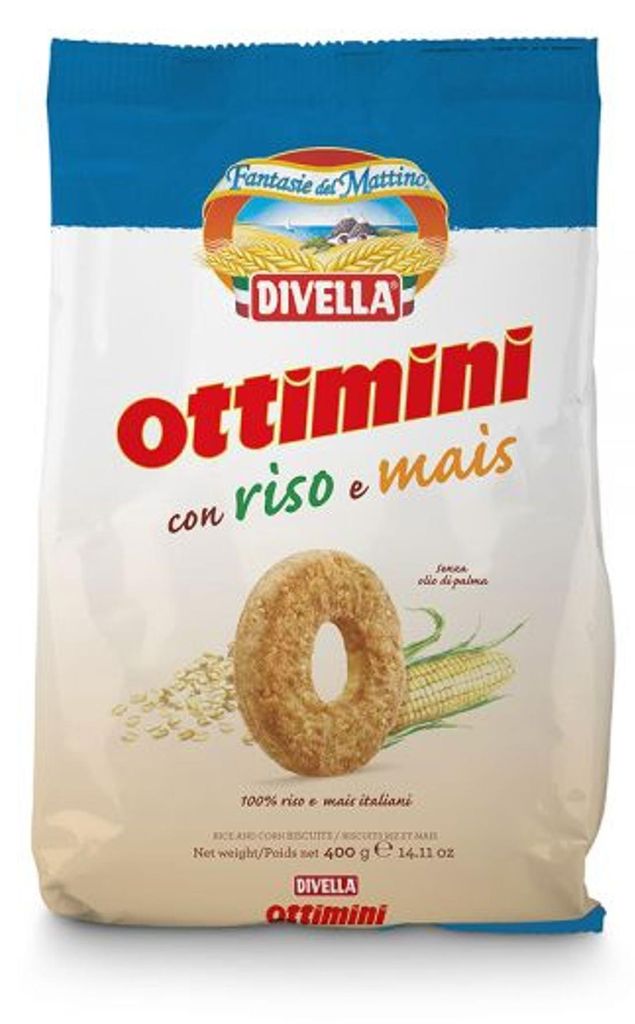 Biscuits Ottimini au riz et au maïs 400 g - Divella Image du produit 