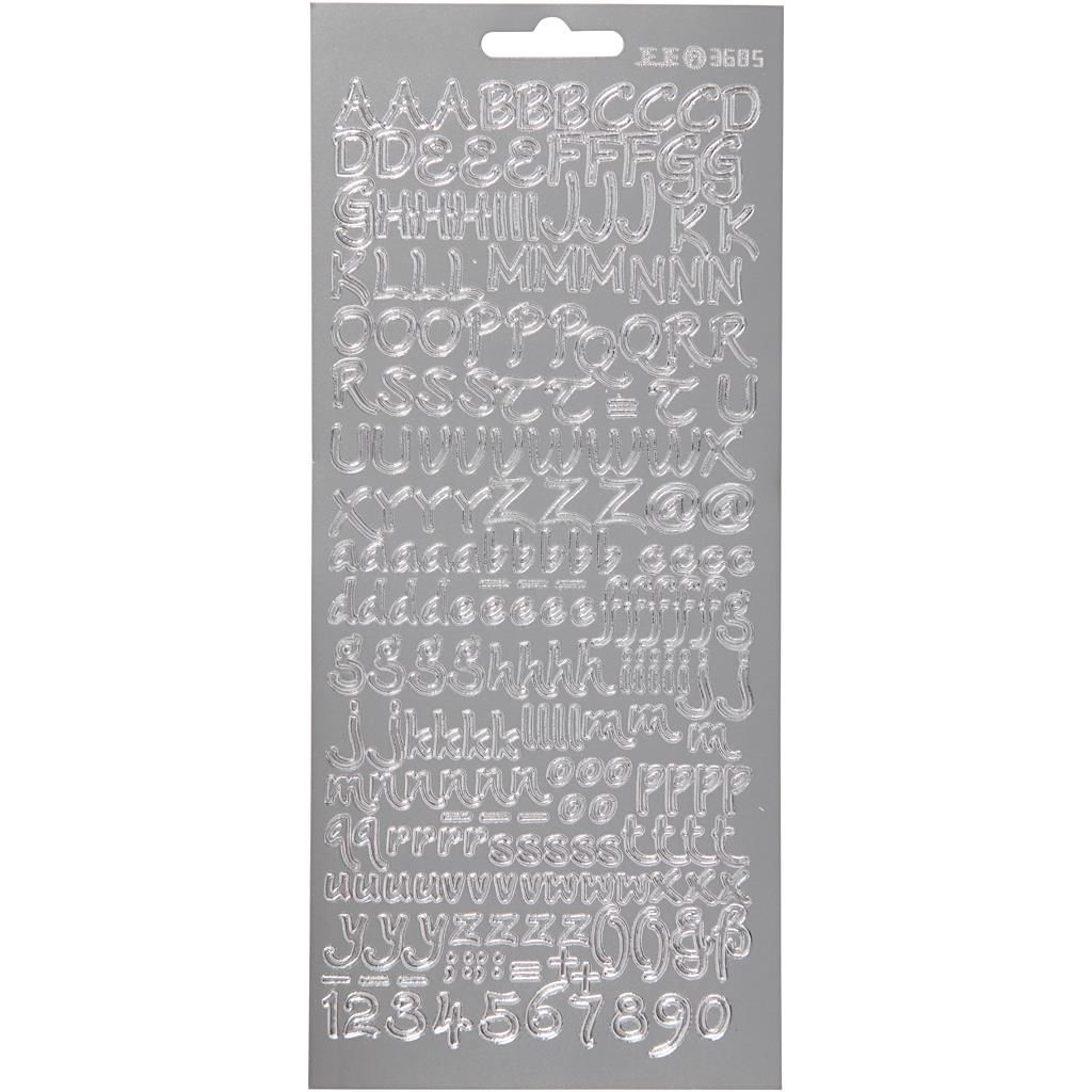 Creativ Firmenaufkleber, Alphabet, Blatt 10x23 cm, silber, 1 Blatt
