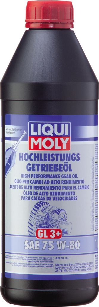 Olio per ingranaggi LIQUI MOLY "GL3+" SAE 75W-80, flacone Immagine del prodotto 