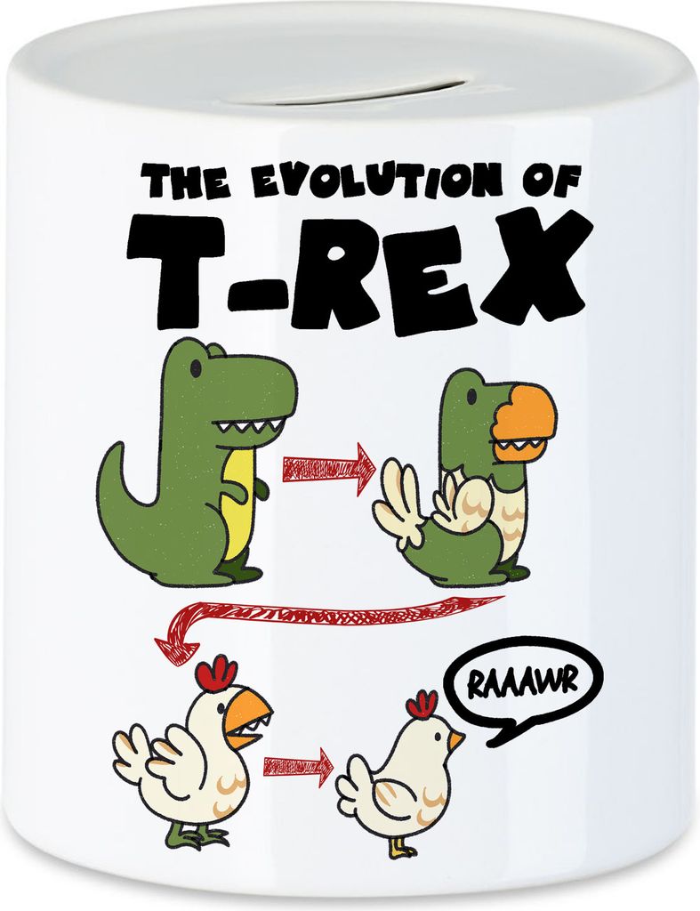 Evolution Of T-Rex Spardose Vom T-Rex Zum Huhn Dinosaurier Geschenkidee Lustig