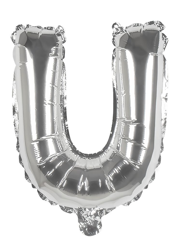 Folienballon silber 36 cm Buchstabe U