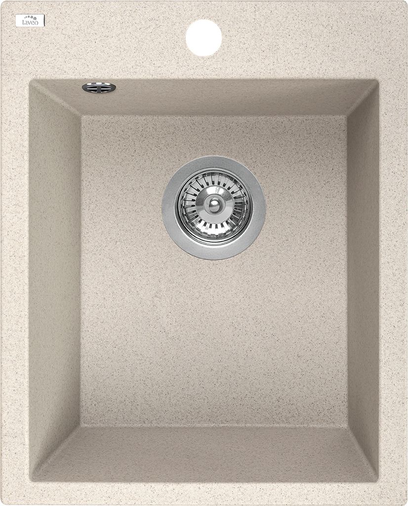 Laveo CHICHI Einzelspüle, Granit, beige Size: 480x390x205 mm Granitspüle 1 Becken