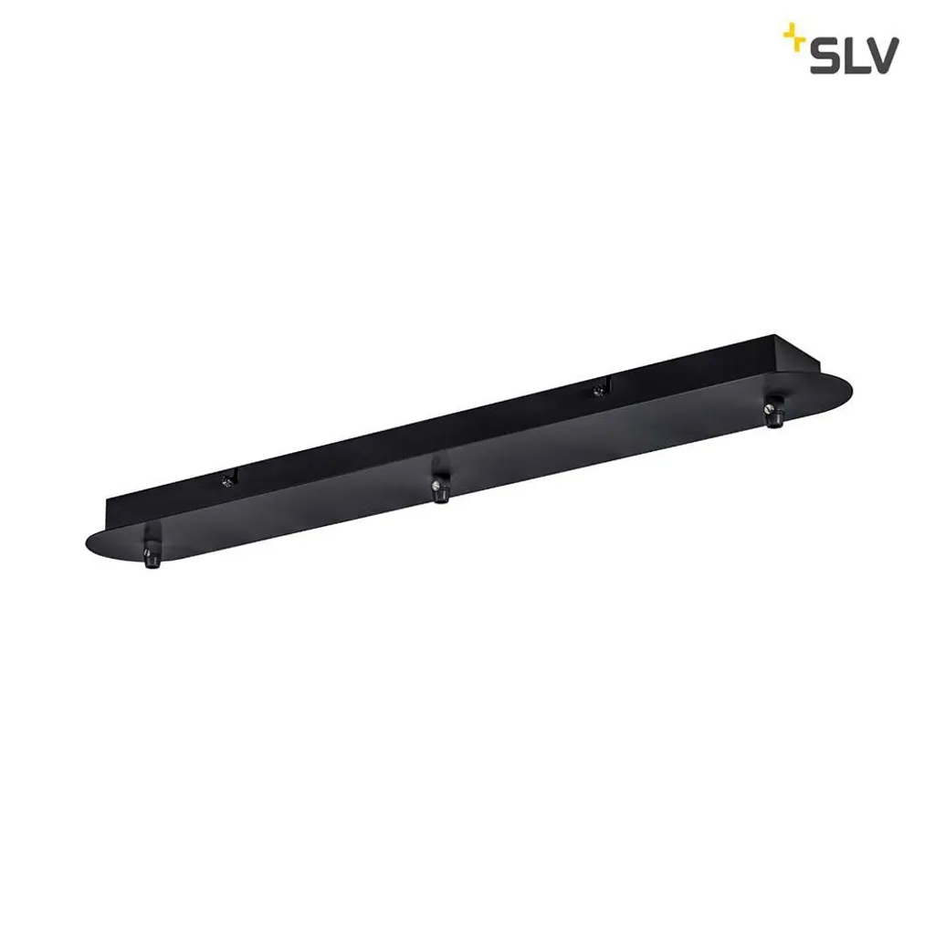 Rosace de Plafond Noire 3 Sorties Fitu - Support Métallique Long Design