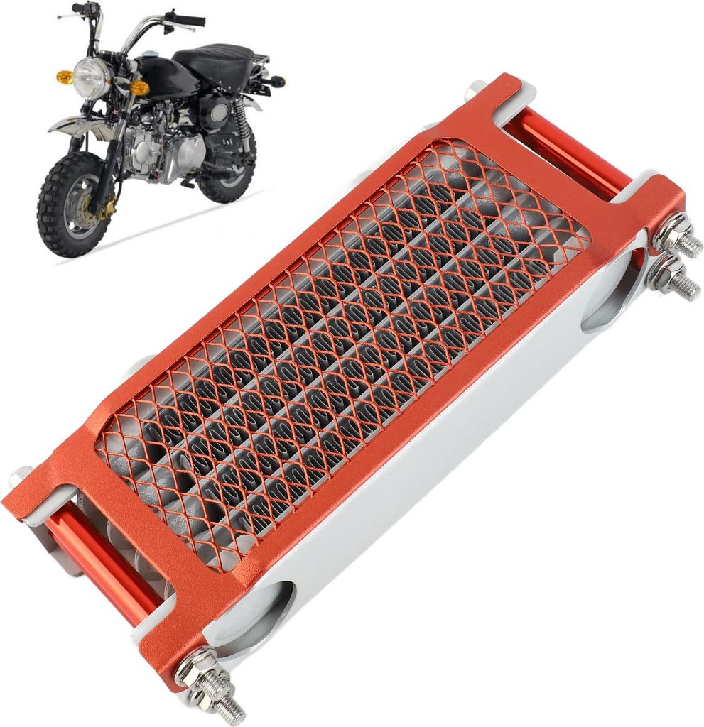Motorrad-Ölkühler-Set, Aluminium, 4 Reihen, hocheffizient, Ersatz für Monkey 125, 50 cc bis 150 cc, Dirt Pit Bike, Rot