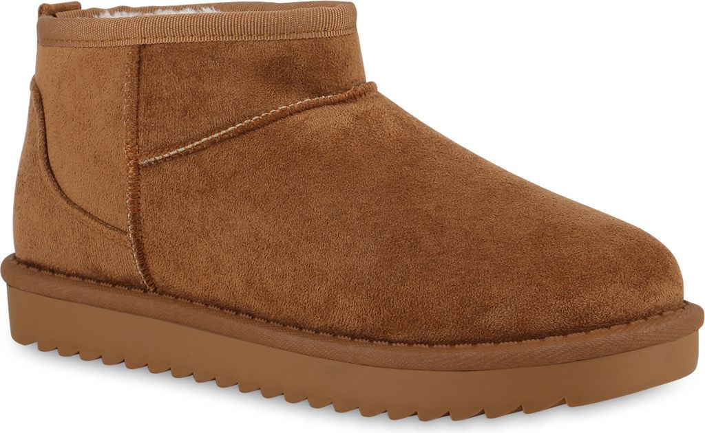 Damen Warm Gefütterte Winter Boots Bequeme Profil-Sohle Schuhe 840823 Mode