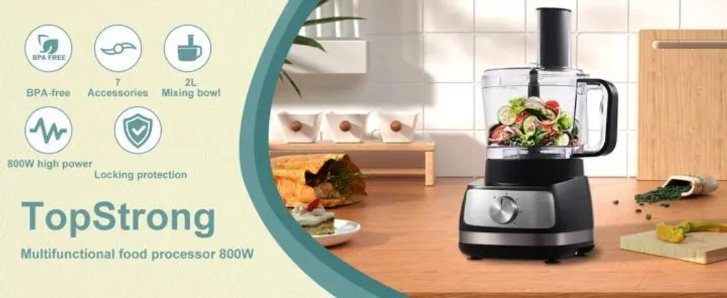 Robot Ménager Food Processor EUFP421SL 800W - Bol 2L Inox - Découpe - 7