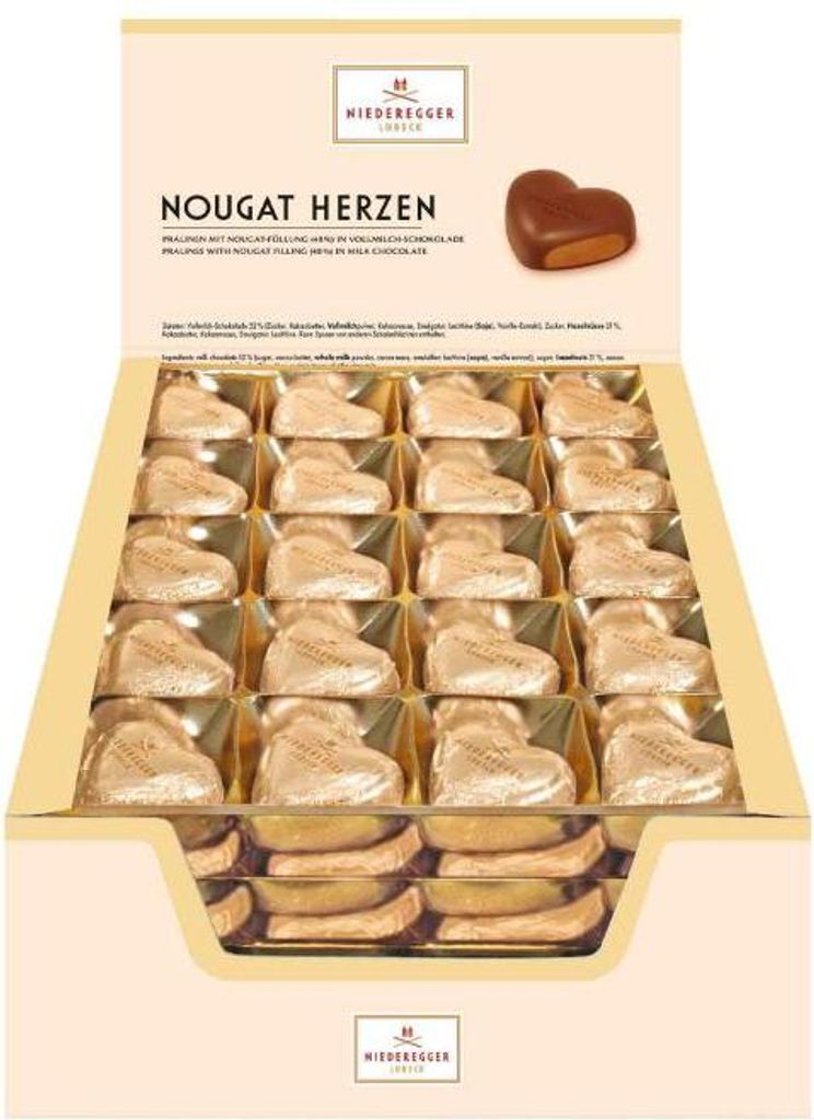 Niederegger Nougat Herzen 80x12,5g Produktbild 