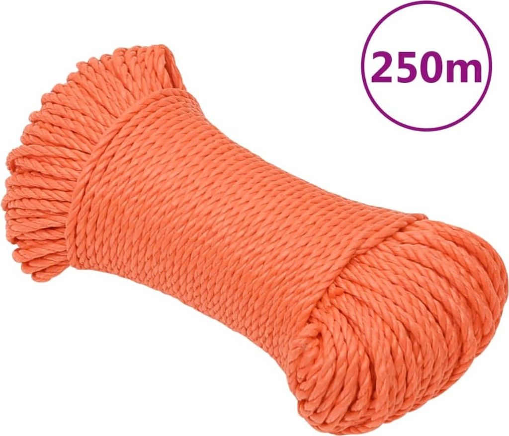The Living Store Arbeitsseil Orange 6 mm 250 m Polypropylen