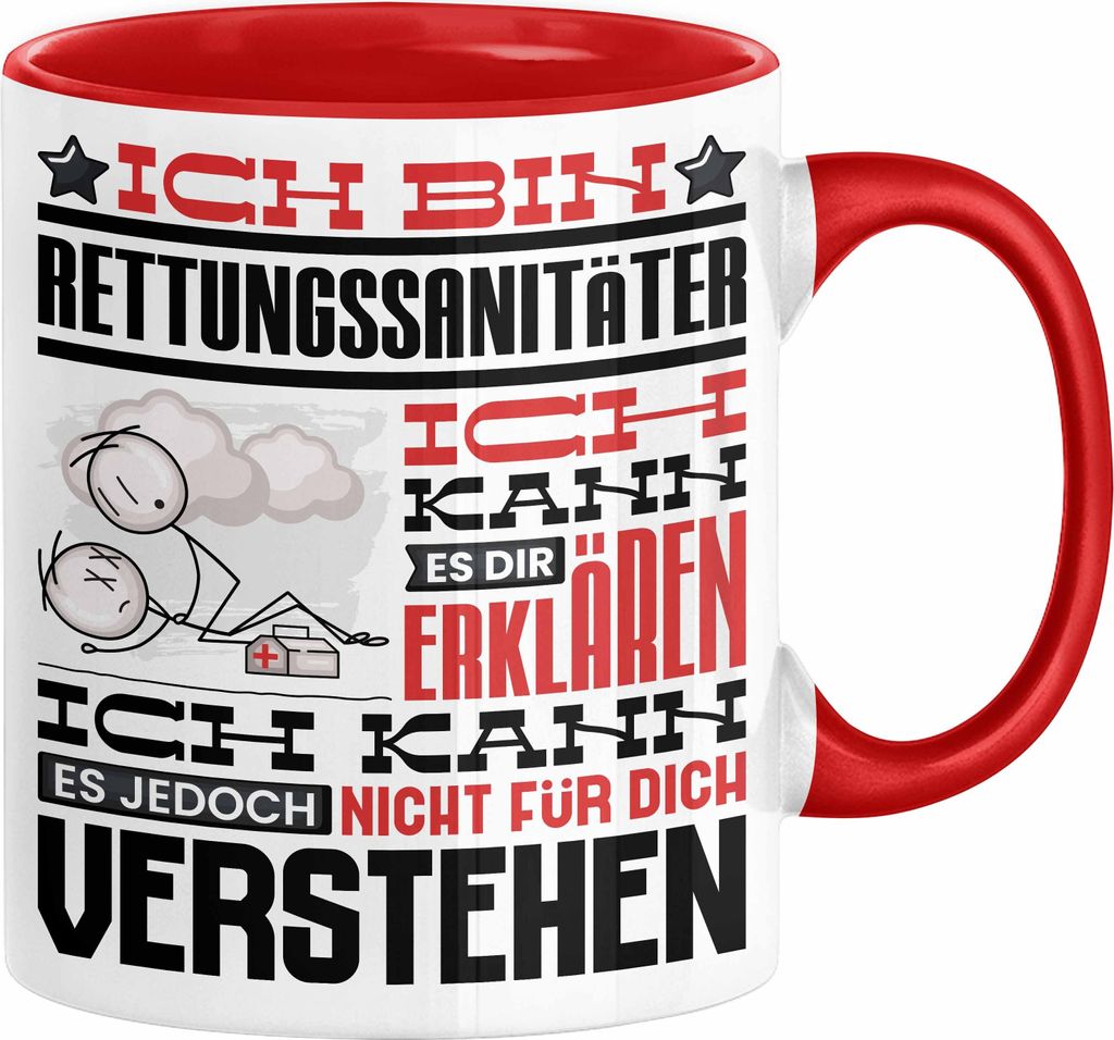 Rettungssanitäter Geschenk Tasse Geschenkidee für Rettungssanitäter Geburtstag Lustiger Spruch Ich Bin Rettungssanitäter Ich Kann Es Dir Erklä...