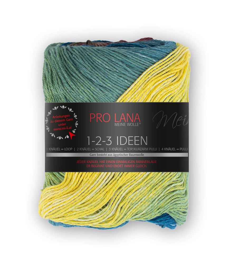 Pro Lana 1-2-3 IDEEN 100 g Sommergarn mit einzigartigem Farbverlauf Farbe 013 - herbst