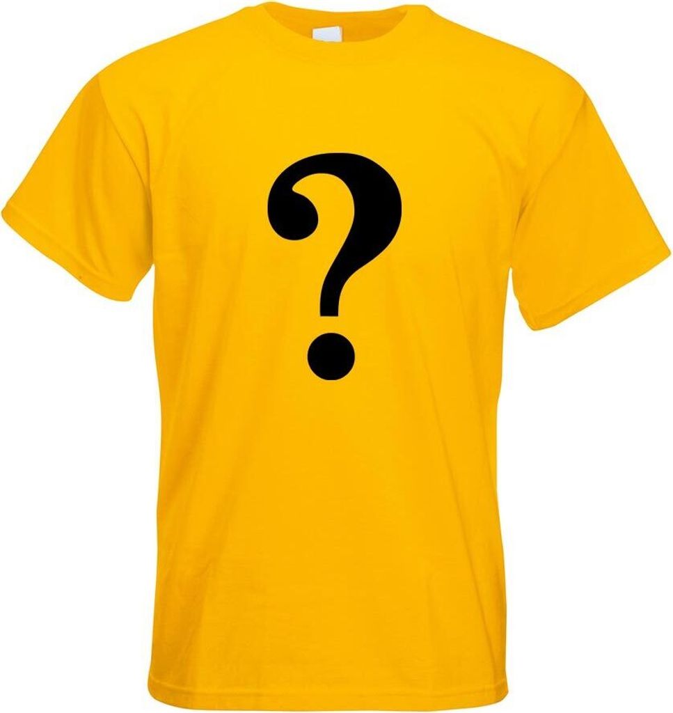Kiwistar - T-Shirt - gelb - Fragezeichen Piktogramm Motiv Bedruckt Funshirt Design Print - mit Motiv Bedruckt - Funshirt Design - Sport - Freizeit ...