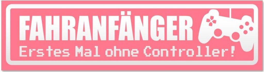 Kiwistar - Autoaufkleber - Hellrosa - 60 x 16 cm - Fahranfänger - ohne Controller invertiert - Hinweis Aufkleber Sticker für Auto, Kfz, Fahrrad, ...