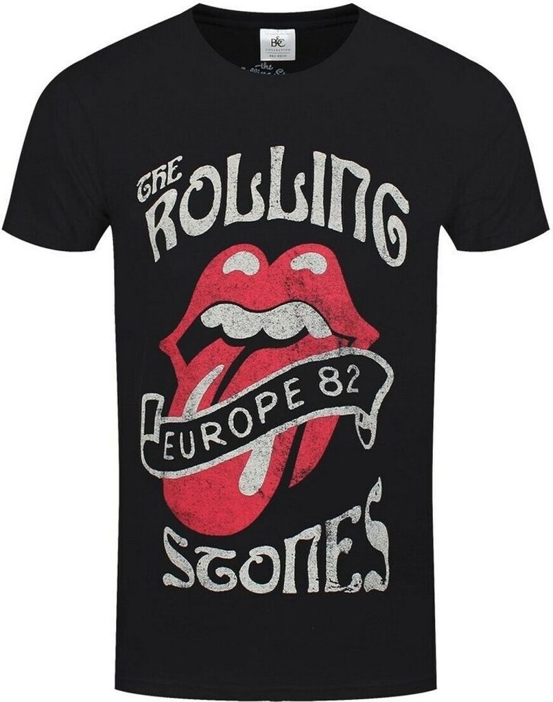 The Rolling Stones - " ́82 Tour" T-Shirt für Herren/Damen Uni RO808 (XXL) (Schwarz)