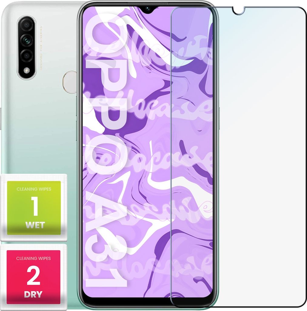 Glas für OPPO A31 Panzerglas Panzerfolie Schutzglasfolie Displayschutzglas Echt Glas Schutz Folie Display Glasfolie 9H HELLOCASE