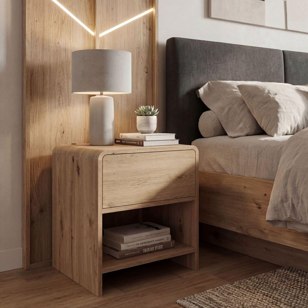 FineBuy, comodino da notte in decor legno di quercia, 50 Immagine del prodotto 