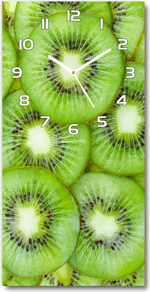 Wanduhr aus Glas – 30x60 cm - Glasbild - Glasuhr - Gehärtetes Glas -Kiwi
