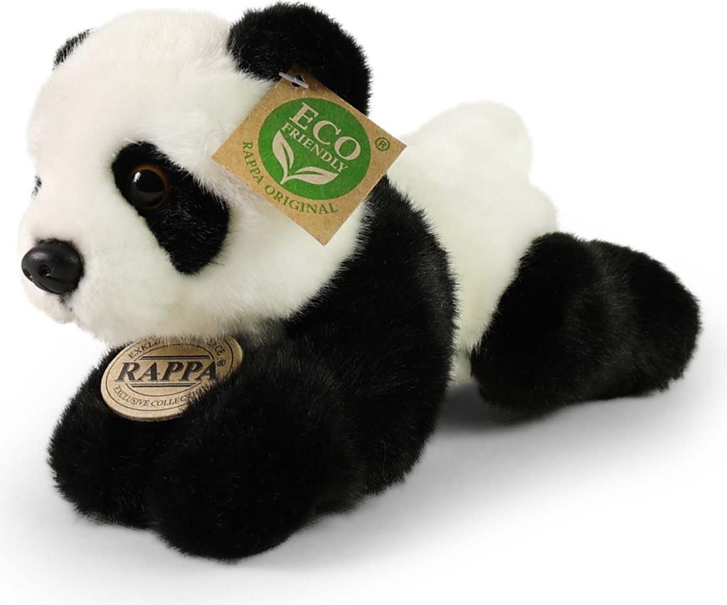 RAPPA Plüsch-Panda liegend 20 cm ECO-FRIENDLY