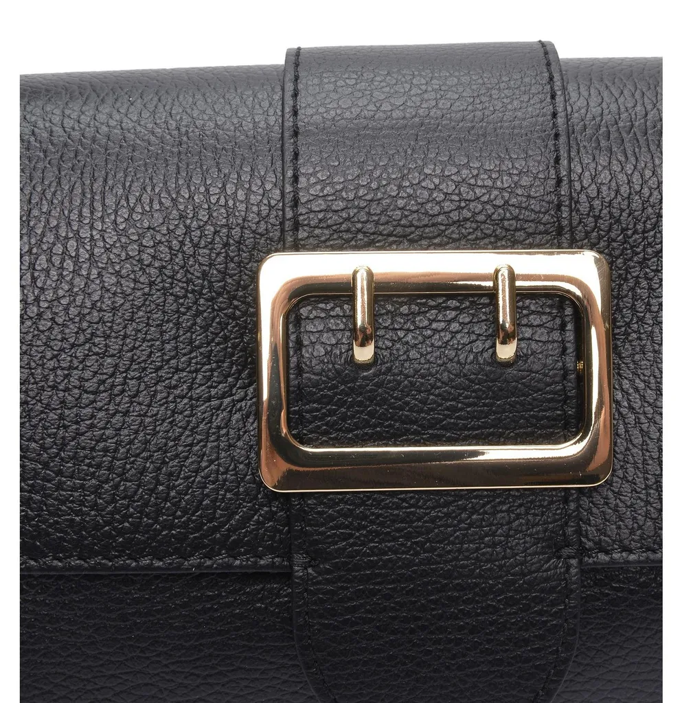 Sac bandoulière compact en cuir noir pour ranger ses essentiels