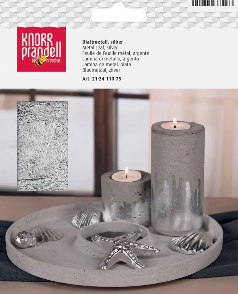 Offerta Knorr Prandell 212411075 Foglia Metallo Argento 14x14 cm 25pz