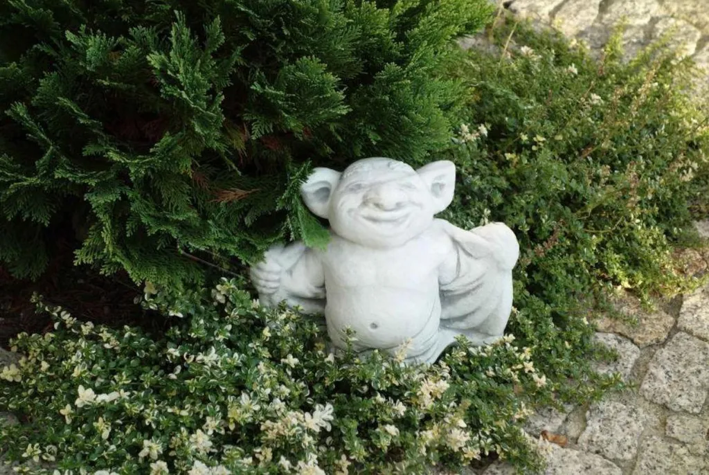 Statue de Jardin Troll 20cm Sculpture Résistante aux UV pour Extérieur