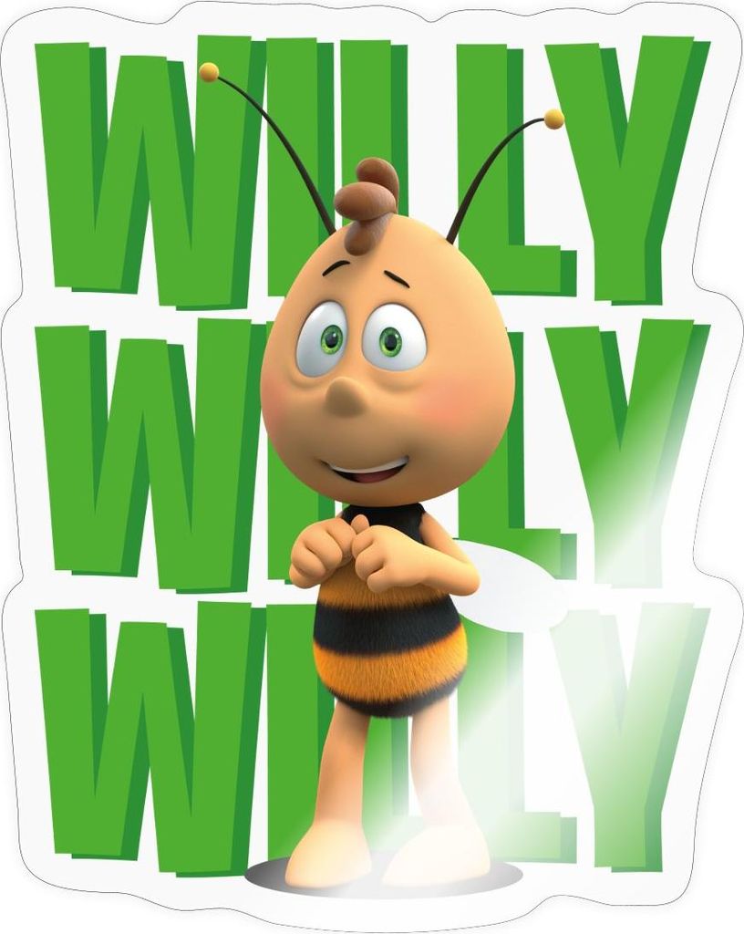 Spreadshirt Die Biene Maja 3 Das Geheime Königreich Film Willi Sticker Aufkleber, 10 x 10 cm, Transparent glänzend