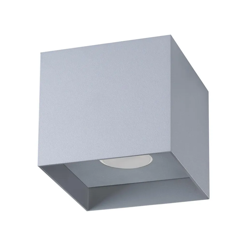 Plafoniera Cubica HATI Grigia Sollux | Illuminazione Design Moderno GU10