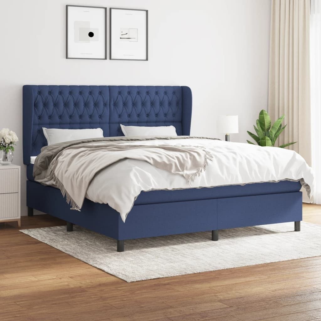 Maison Exclusive - Boxspringbett mit Matratze Blau 180x200 cm Stoff