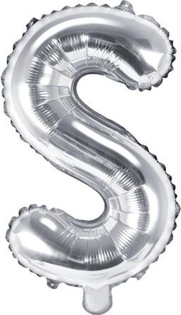 Folienballon Buchstabe „S“, 35cm, silber (1 Karton / 50 Stück)