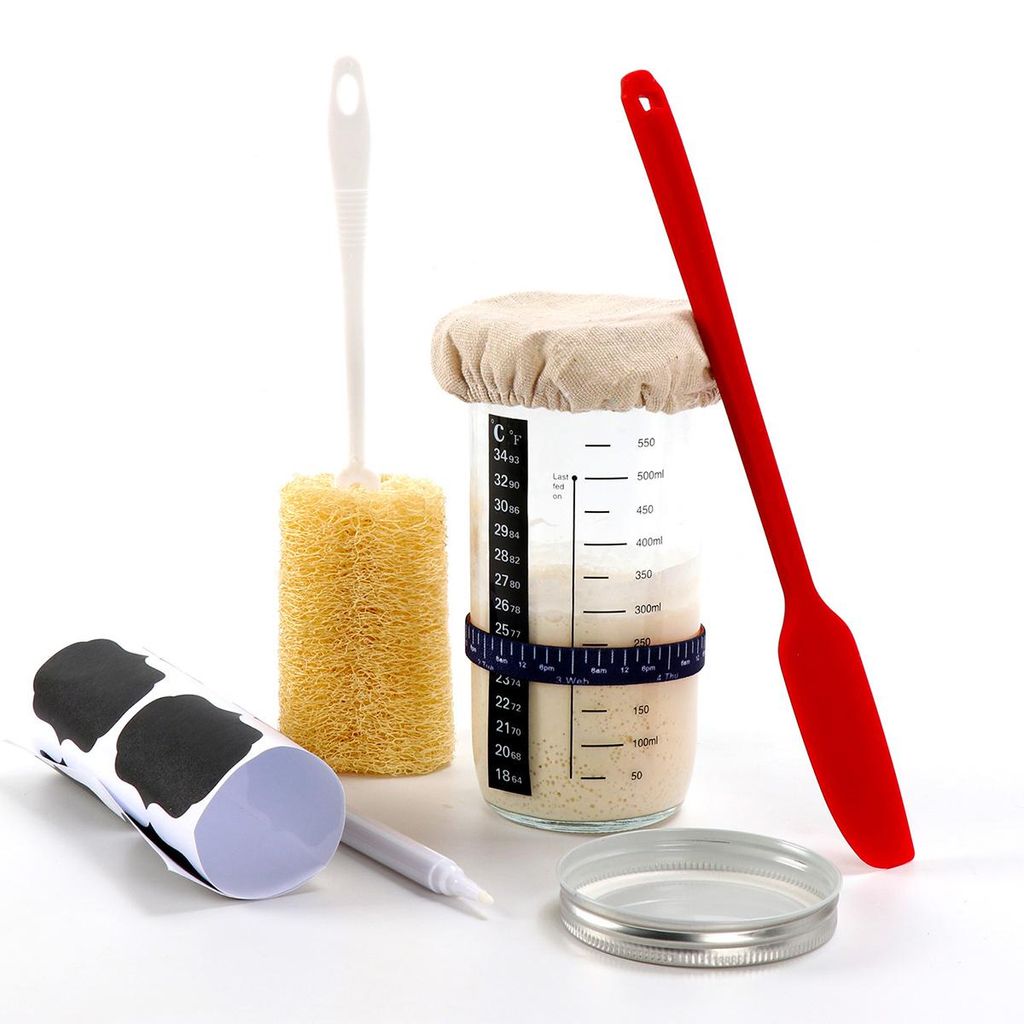 Brot Fermentierglas Set für Sauerteig, inkl. Silikonspatel, Produktbild 