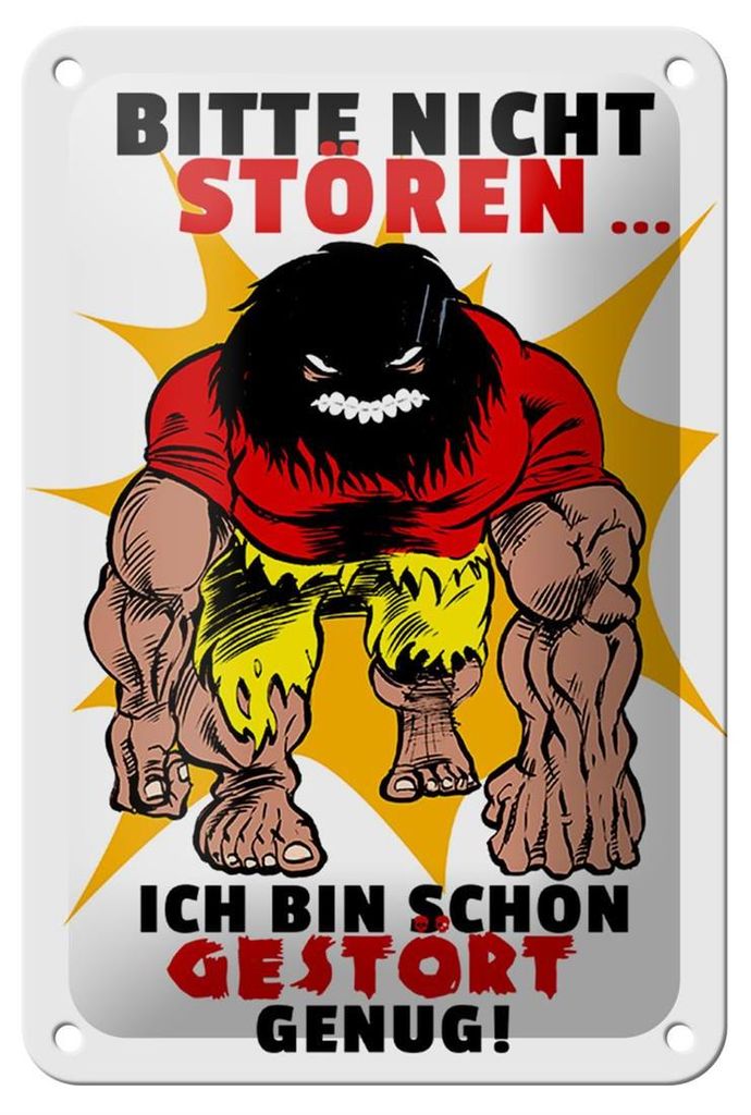 Blechschild Spruch 12x18cm Nicht stören bin gestört genug