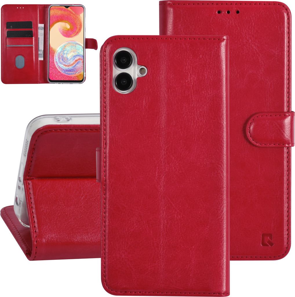 UNIQ Accessory Galaxy A04e Book type case - Card holder for 3 cards - Magnetic closure - Red