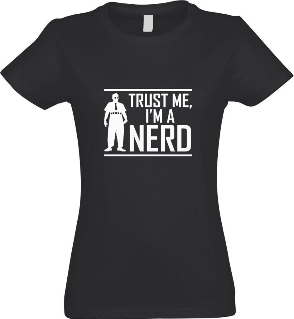 Kiwistar - T-Shirt tailliert - Damen - Graphit - Trust me, im a Nerd - Stuff - mit Motiv Bedruckt - Funshirt Design - Sport - Freizeit - Damen - S