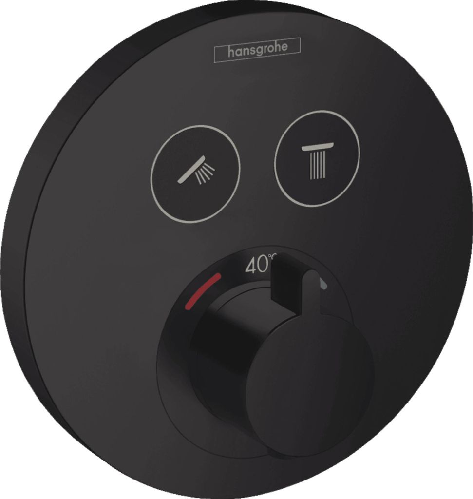 Thermostat Unterputz ShowerSelect S Fertigset 2 Verbraucher mattschwarz
