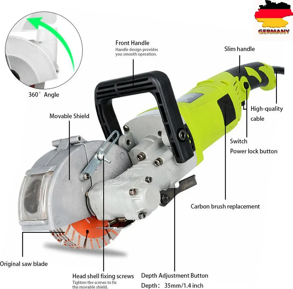Rainureuse murale pour installations électriques 4000 W 125 mm - 7