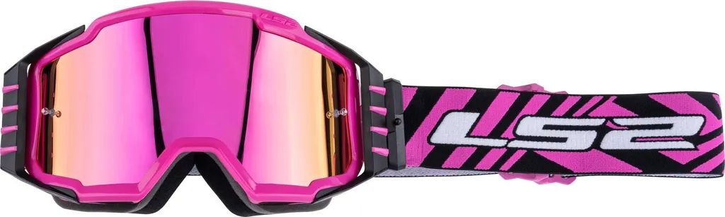 Masque motocross LS2 CHARGER PRO rose avec un écran iridium stylé