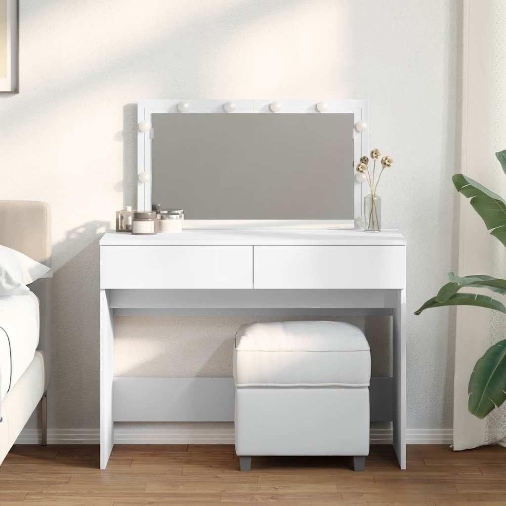 vidaXL Tavolino da toilette con illuminazione a LED Bianco Immagine del prodotto 