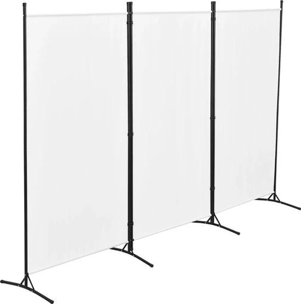 Parasol de jardin Justen Blanc 176x260 cm en Acier et Polyester Robuste