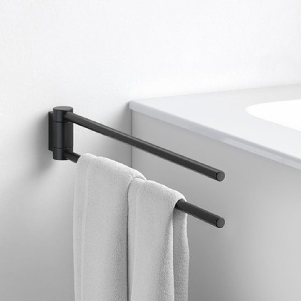 Handtuchstange KEUCO Plan Black Selection schwenkbar Produktbild 