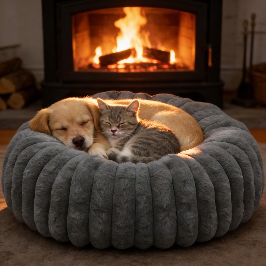 OKWISH Katzenbetten, Rundes Haustierbett 50 cm, Gemütliches Produktbild 