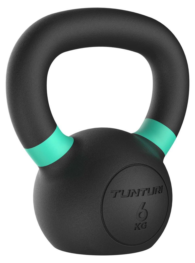 Tunturi Platinum Kettlebell aus Gusseisen – 6 kg – Inkl. er Fitness-App