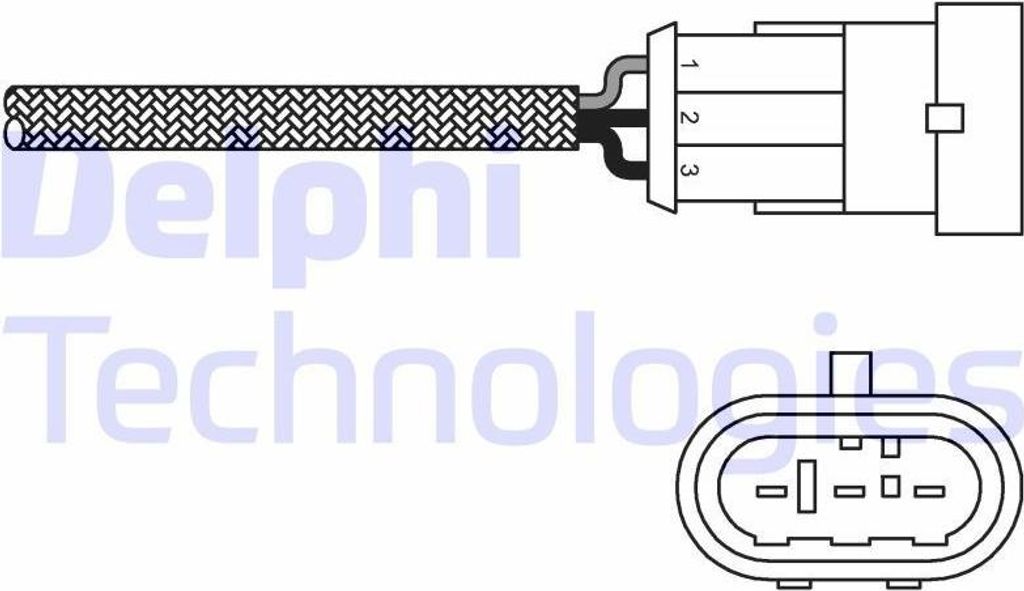 DELPHI Lambdasonde für RENAULT CLIO II (BB0/1/2, CB0/1/2) vor-Kat Beheizt 257mm ES10971-12B1